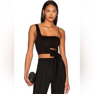 FREE PEOPLE Mila Asymmetric Crop Top Black NWT